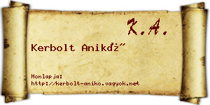 Kerbolt Anikó névjegykártya