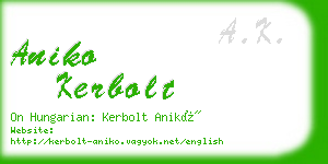 aniko kerbolt business card